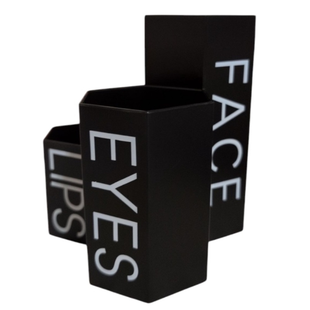 Hexagon Cosmetics Storage Container "Face, eyes, lips" makeup Brush Holder 💋